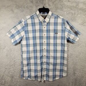 Eddie Bauer Mens Plaid Short Sleeve Button Down Shirt Size TL